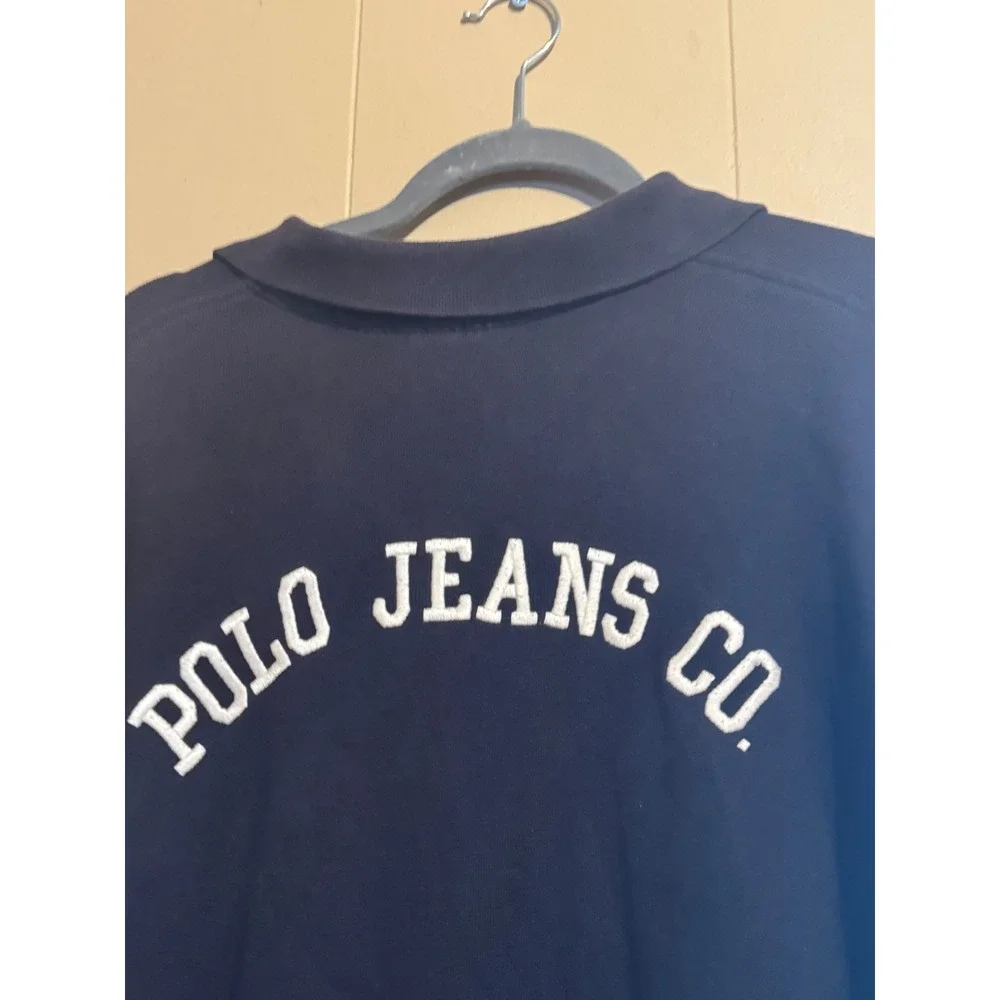 RALPH LAUREN Men XL Polo Shirt Spellout Logo Polo Jeans Oversize Streetwear - Picture 4 of 9